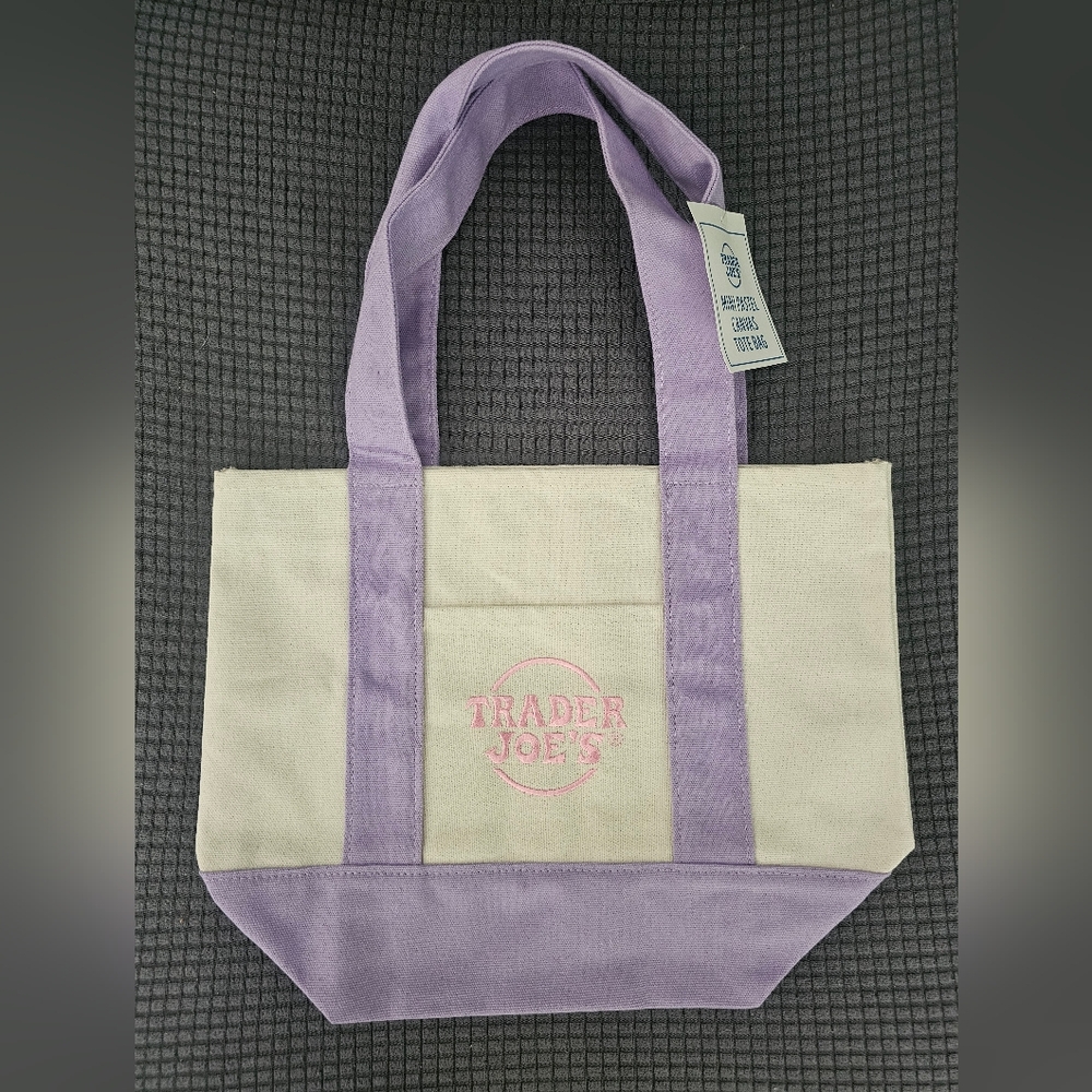 Trader Joe’s Mini Canvas Tote - Spring Pastel Purple